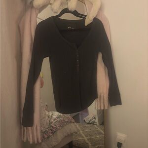 Aerie Dark Grey Henley